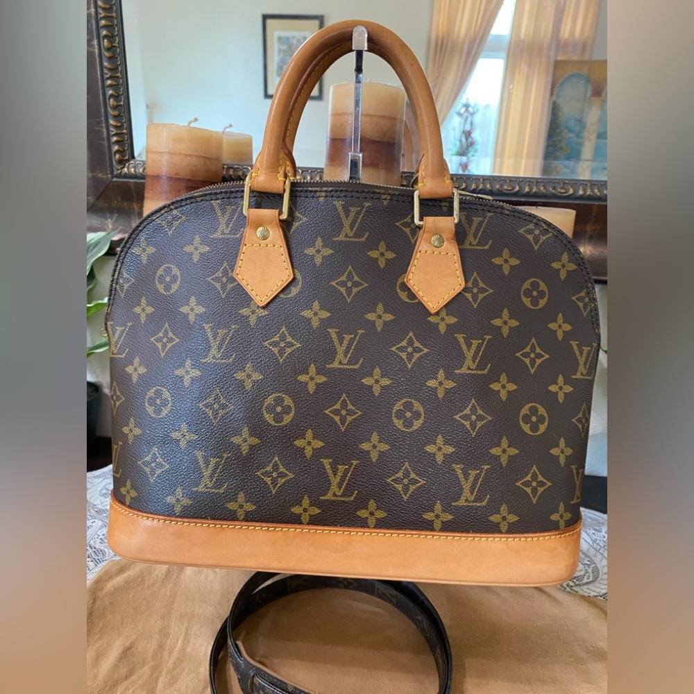 Louis Vuitton Classic Alma Bag, LV Monogram, Canvas Strap, Dust Bag,Authentic - Picture 4 of 16